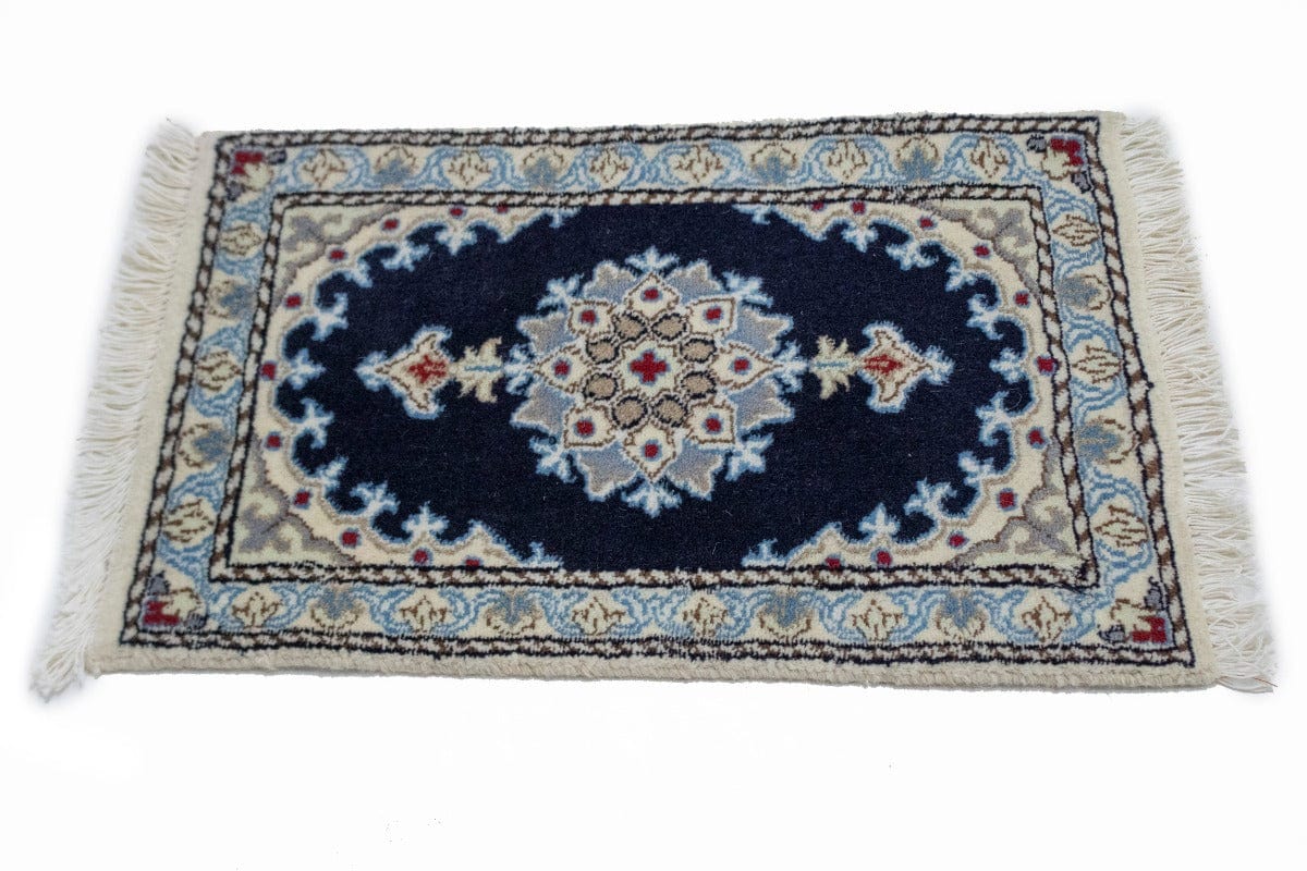 Navy Blue Classic 1X2 Nain Persian Rug