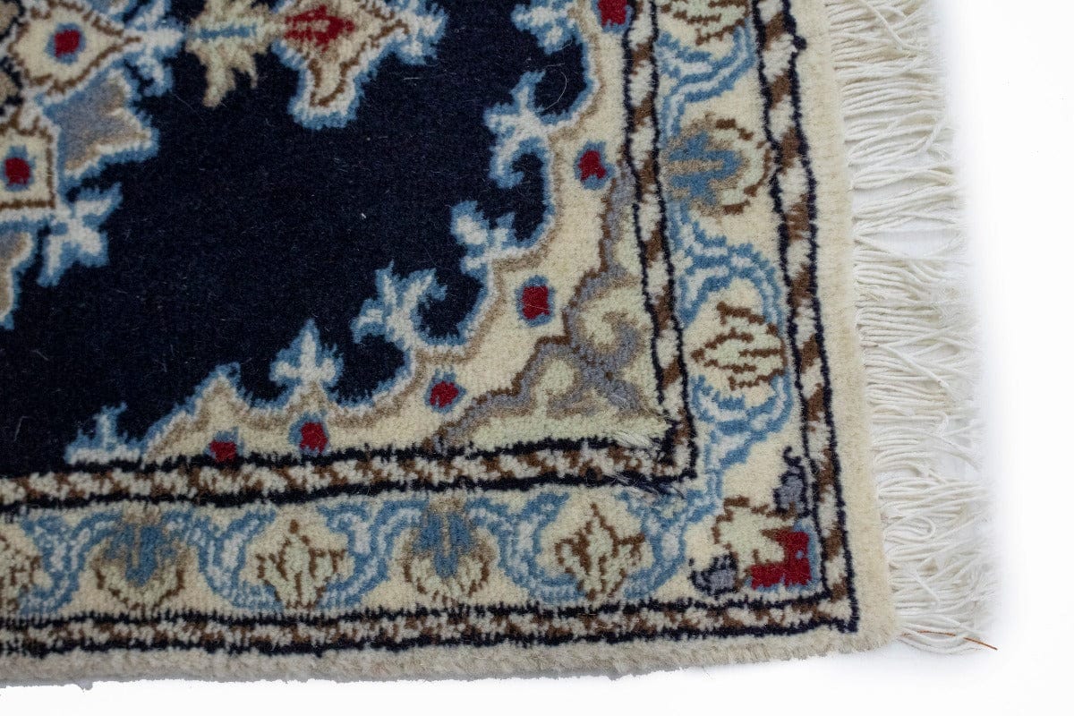 Navy Blue Classic 1X2 Nain Persian Rug