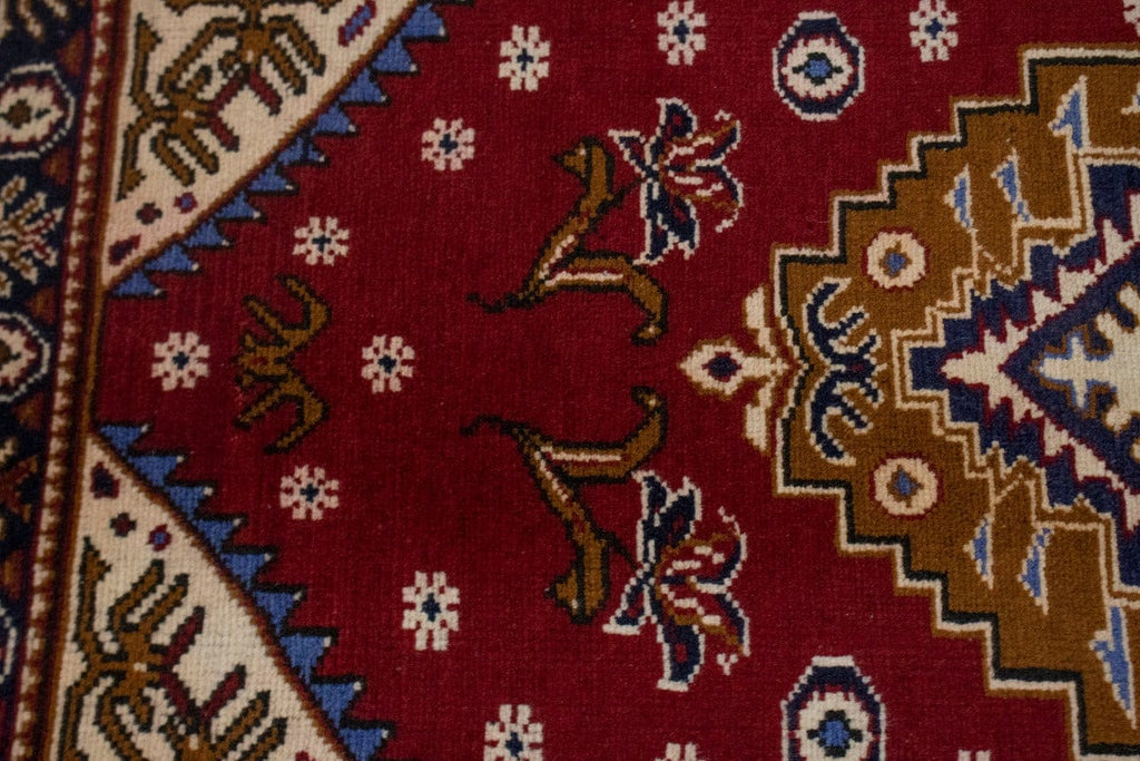 Vintage Tribal Red 3X4 Hamedan Persian Rug