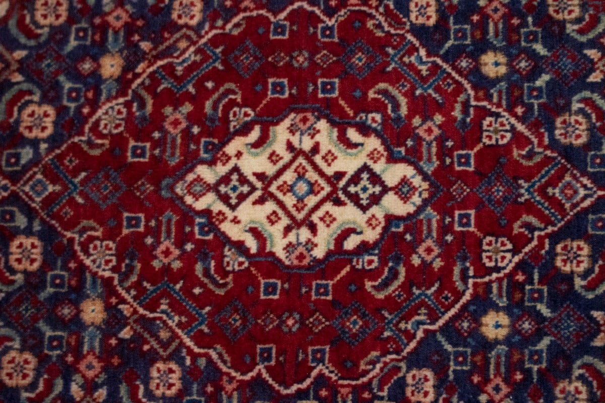 Vintage Floral Purple-navy 2'1X2'7 Mahal Persian Rug