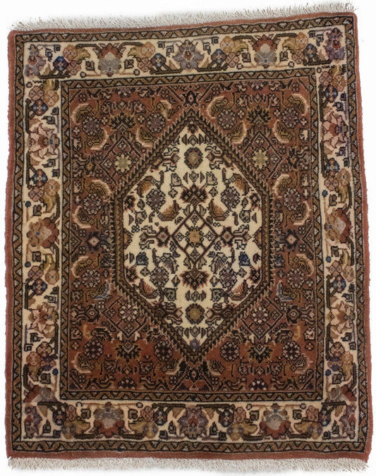 Vintage Clay Tribal 2X2'4 Bidjar Persian Rug