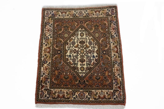 Vintage Clay Tribal 2X2'4 Bidjar Persian Rug