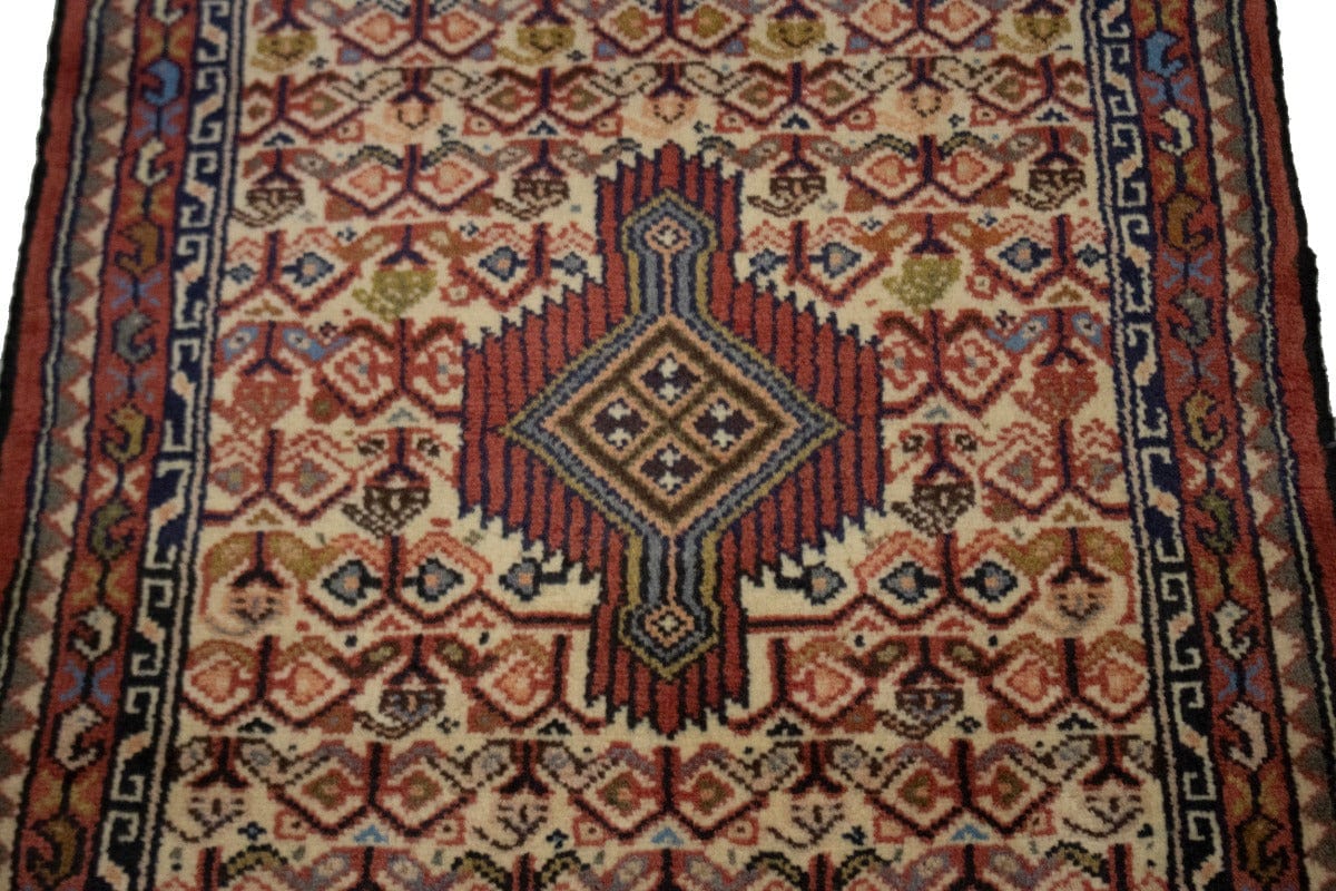 Vintage Cream Tribal 2X4 Hamedan Tajabad Persian Rug