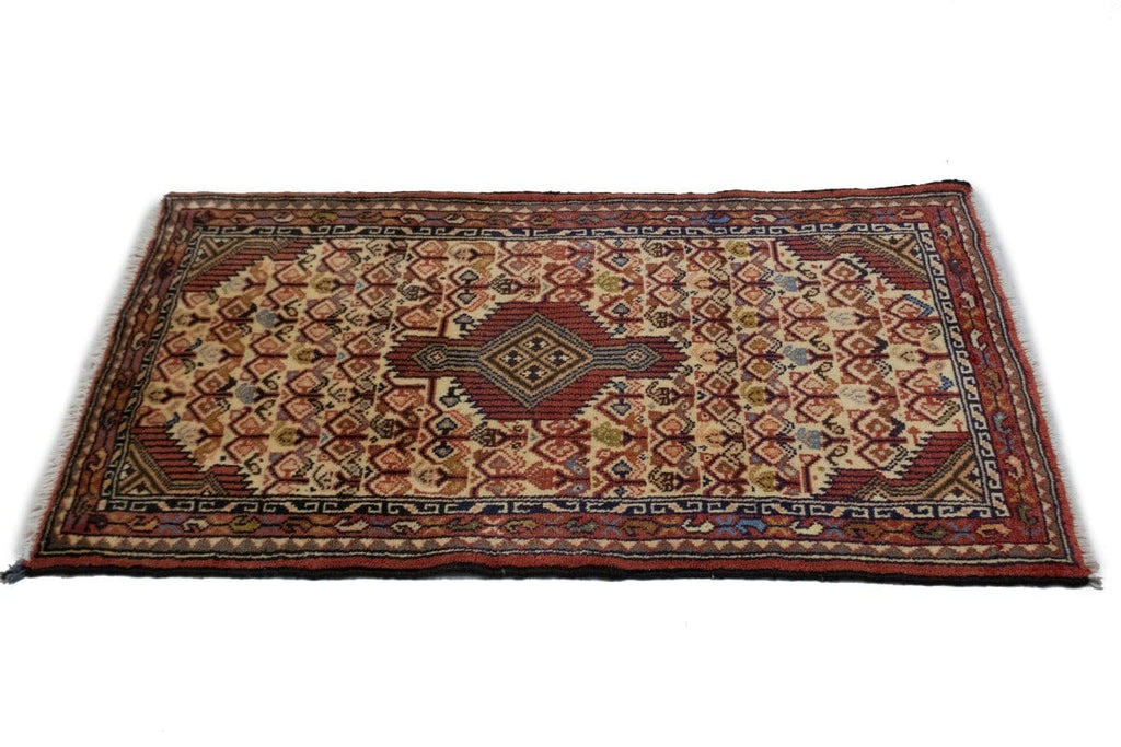 Vintage Cream Tribal 2X4 Hamedan Tajabad Persian Rug