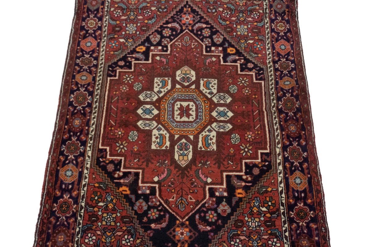 Vintage Brick Red 3X4 Zanjan Gholtogh Persian Rug