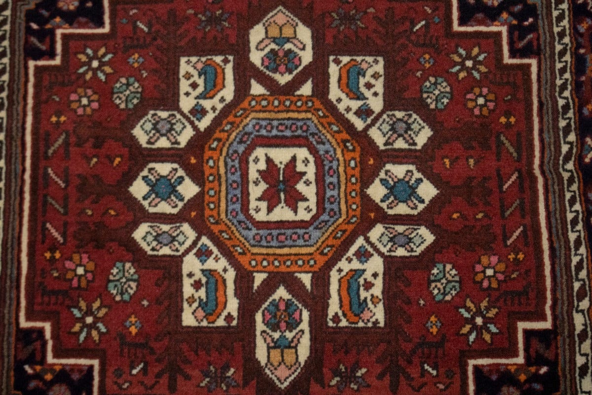 Vintage Brick Red 3X4 Zanjan Gholtogh Persian Rug