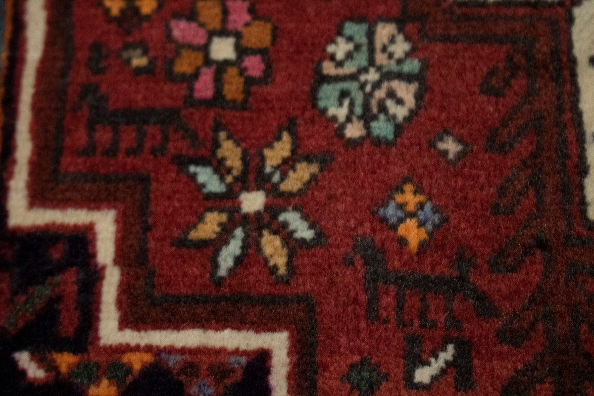 Vintage Brick Red 3X4 Zanjan Gholtogh Persian Rug