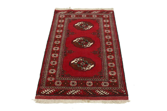 Scarlet Red Tribal 3X5 Turkoman Persian Area Rug