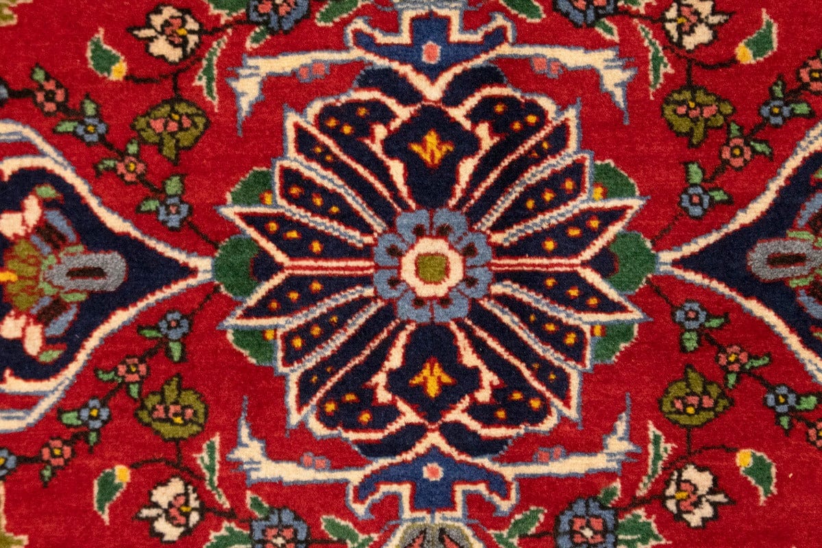 Vintage Cherry Red Floral 2'3X3'5 Kashan Persian Rug