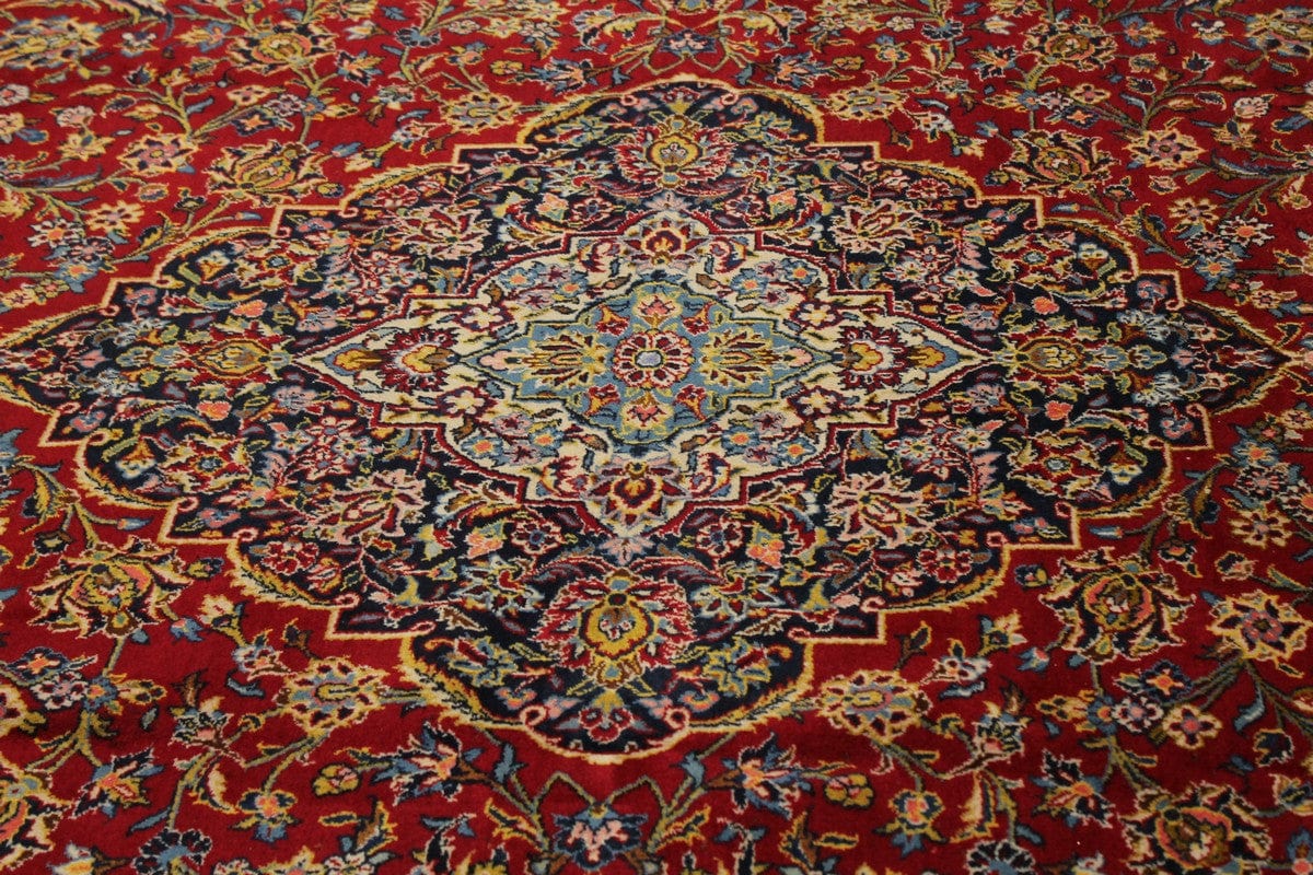 Semi Antique Red Traditional 10X14 Kashan Persian Rug