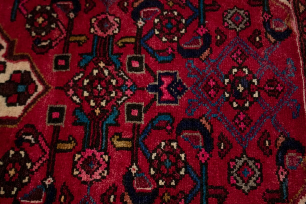 Vintage Tribal Red 4X5 Hamedan Persian Rug