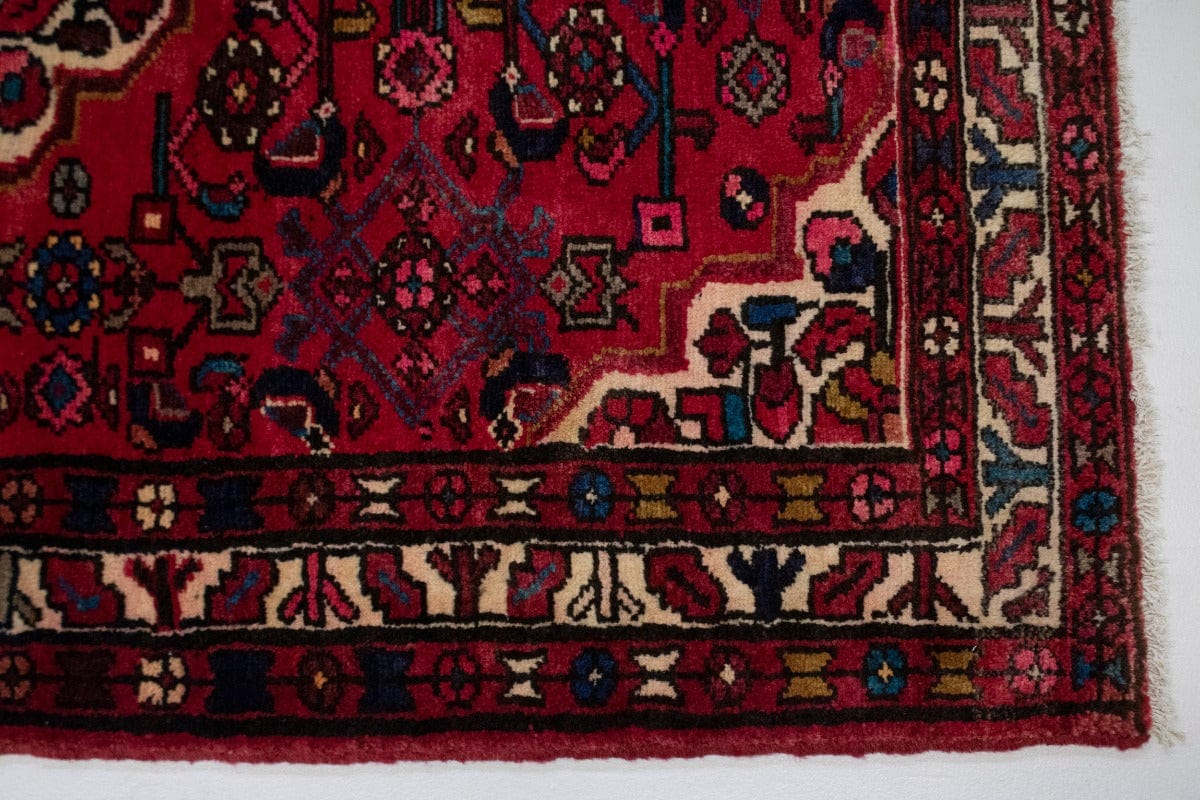 Vintage Tribal Red 4X5 Hamedan Persian Rug