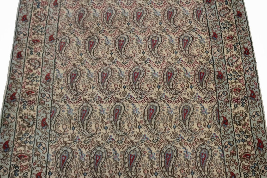 Vintage Beige Floral 3X5 Kashan Boteh Persian Rug