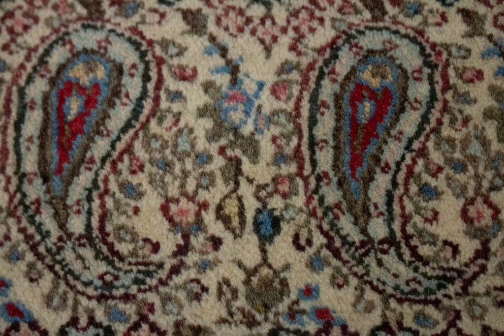 Vintage Beige Floral 3X5 Kashan Boteh Persian Rug