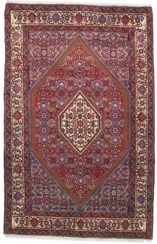 Vintage Scarlet Red Floral 3X5 Bidjar Persian Rug