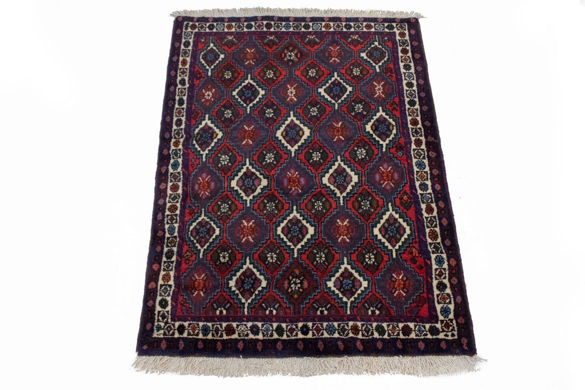 Vintage Geometric Red 3X4 Shiraz Persian Rug