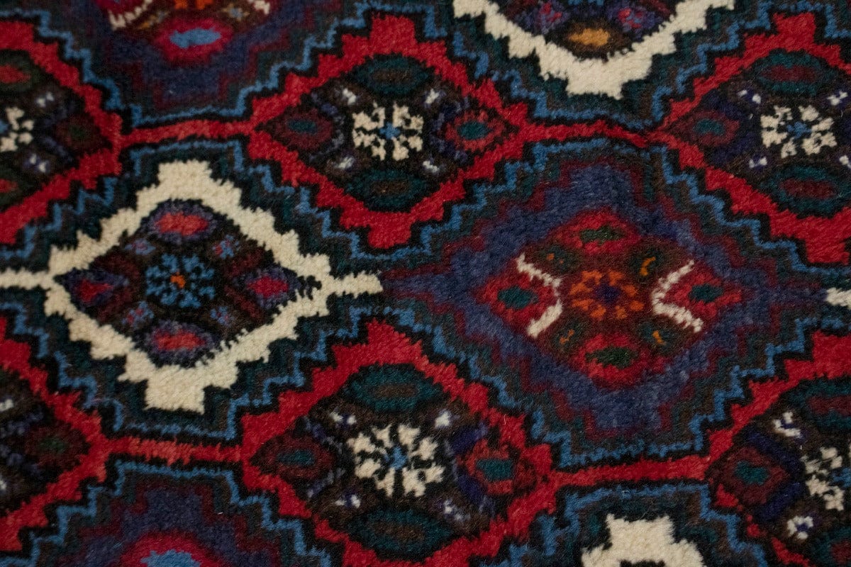 Vintage Geometric Red 3X4 Shiraz Persian Rug