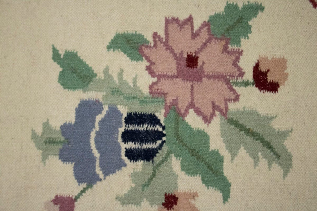 Floral Dhurrie 3X12'5 Chinese Oriental Runner Rug