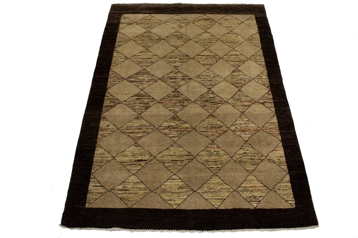 Beige Tribal 4X6 Gabbeh Chobi Peshawar Persian Rug