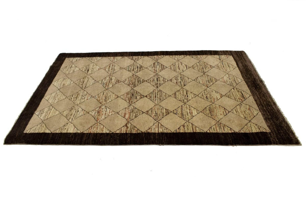 Beige Tribal 4X6 Gabbeh Chobi Peshawar Persian Rug