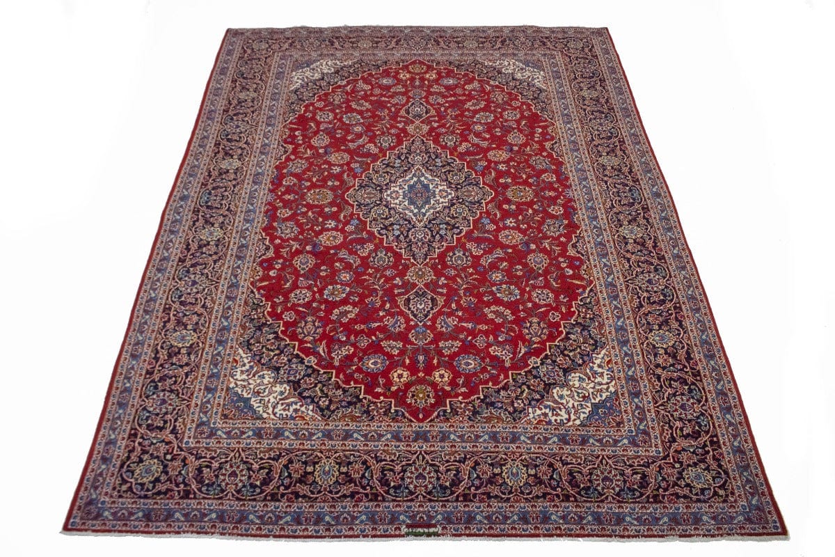 Semi Antique Traditional Red 10X13 Kashan Persian Rug