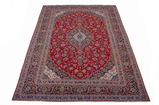 Semi Antique Traditional Red 10X13 Kashan Persian Rug