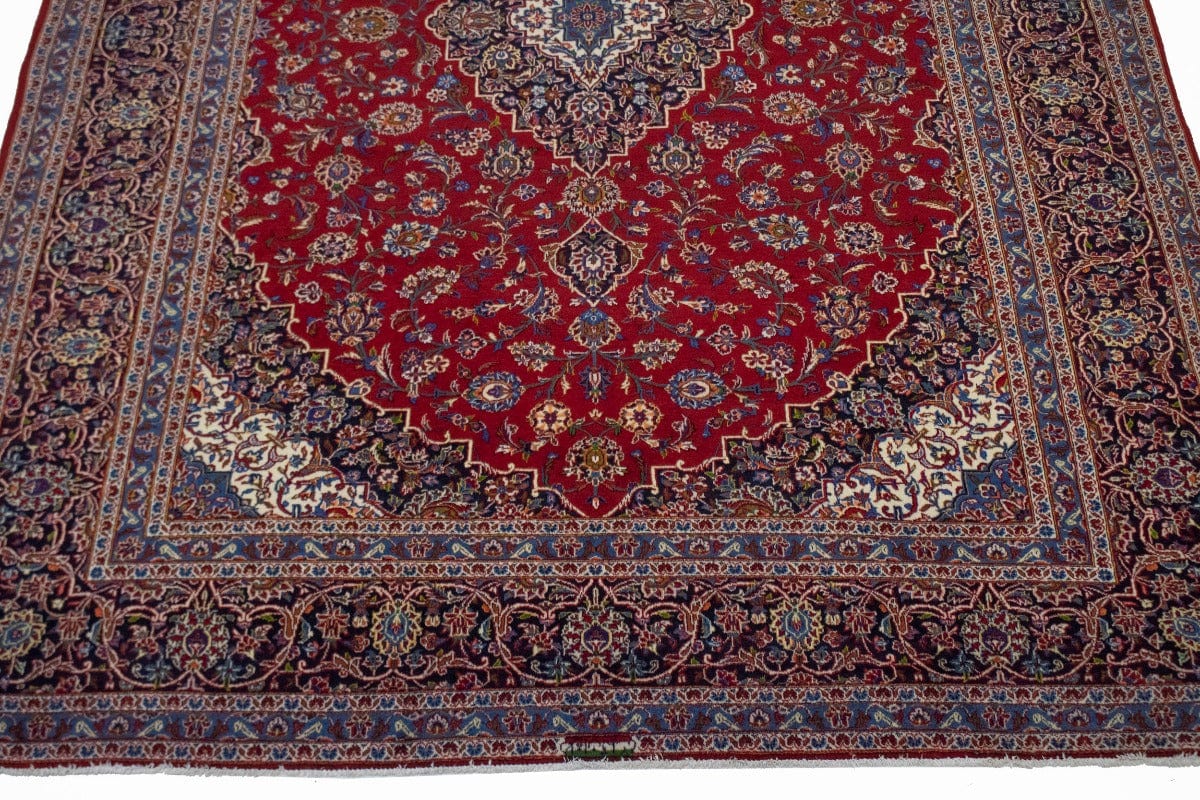 Semi Antique Traditional Red 10X13 Kashan Persian Rug