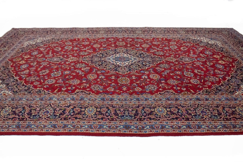 Semi Antique Traditional Red 10X13 Kashan Persian Rug