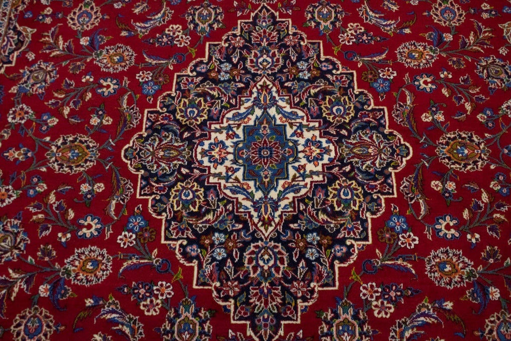 Semi Antique Traditional Red 10X13 Kashan Persian Rug