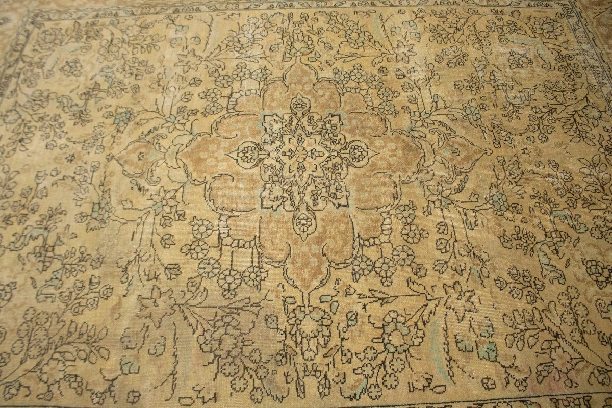 Traditional Floral Muted 8X11 Distressed Tabriz Persian Rug