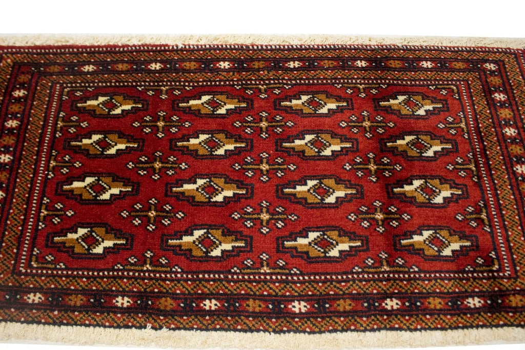 Vintage Red Tribal 2X3 Turkoman Persian Rug