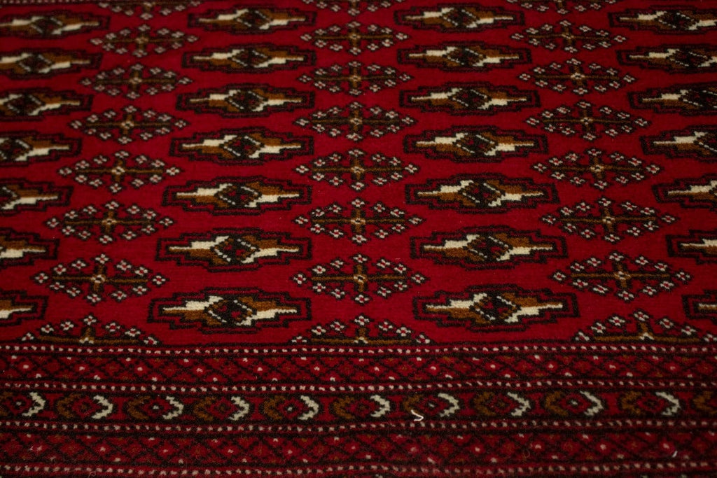Vintage Red Tribal 2X4 Turkoman Persian Rug