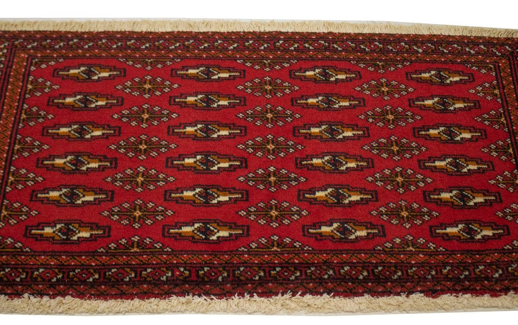 Vintage Red Tribal 1'8X3'6 Turkoman Persian Rug