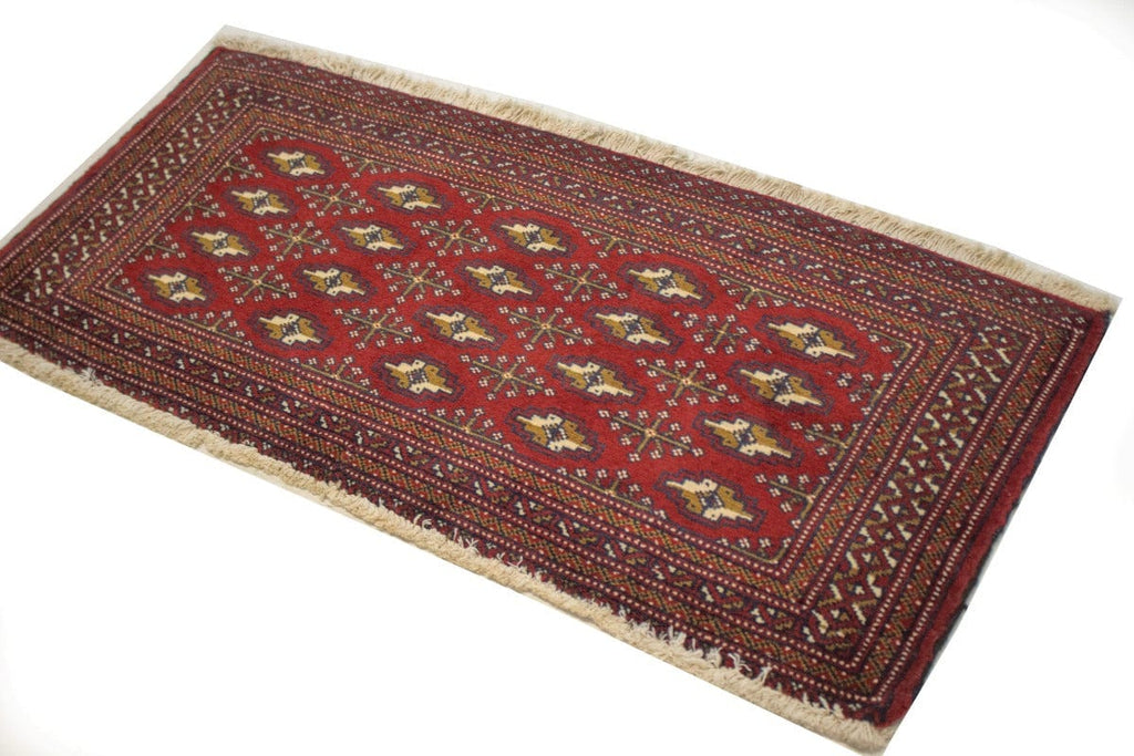 Vintage Tribal Red 2X4 Turkoman Persian Rug