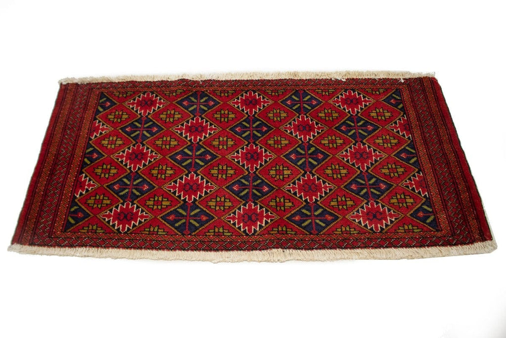 Semi Antique Red Tribal 2X4 Turkoman Oriental Rug