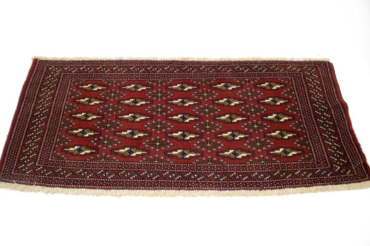 Vintage Tribal Red 2X4'4 Turkoman Persian Rug