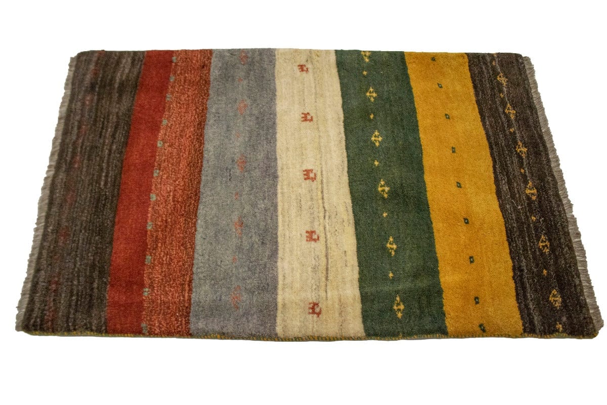 Multicolored Tribal Stripes 3X4 Gabbeh Persian Rug