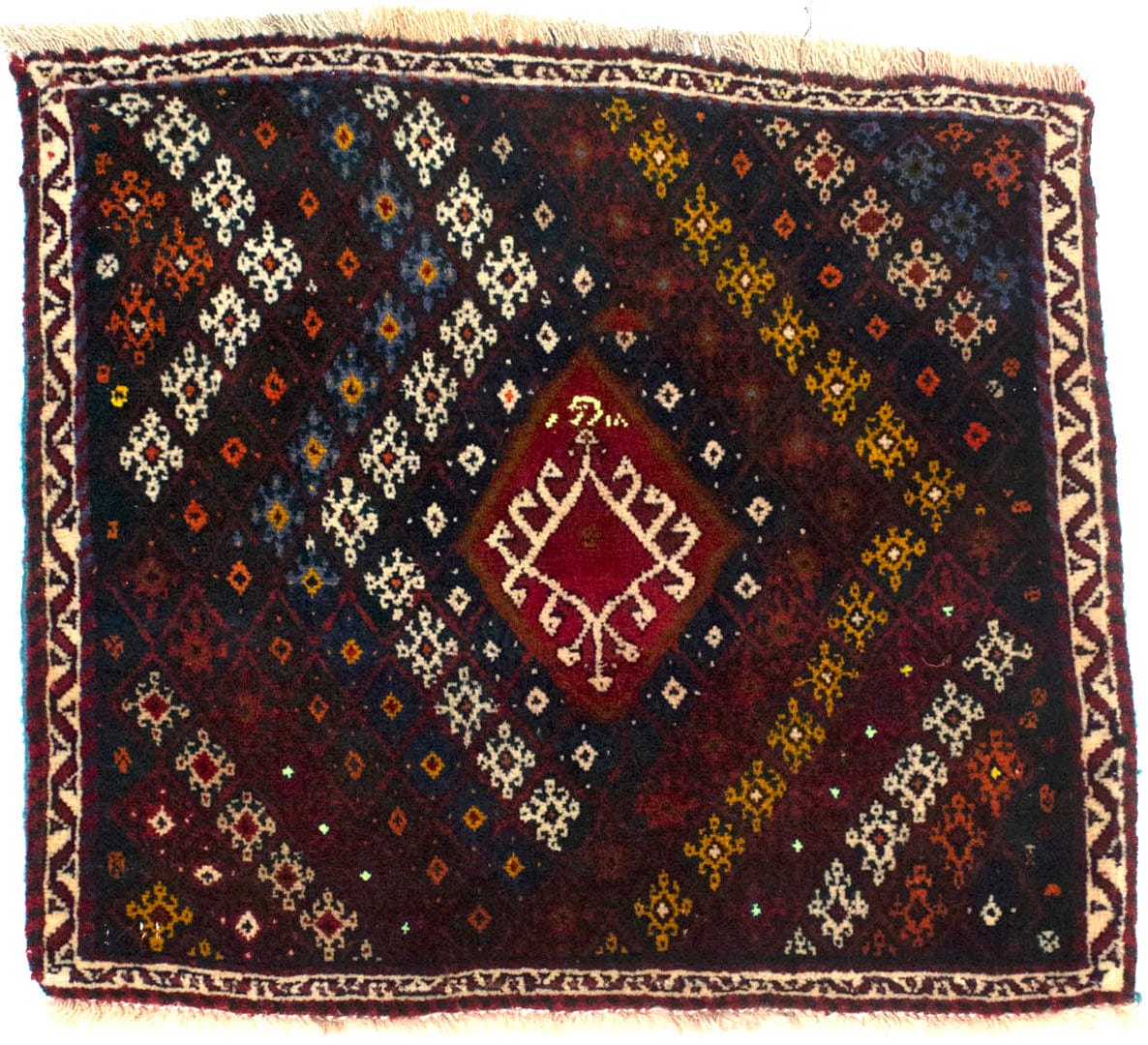 Charcoal Tribal 2X2 Abadeh Persian Square Rug