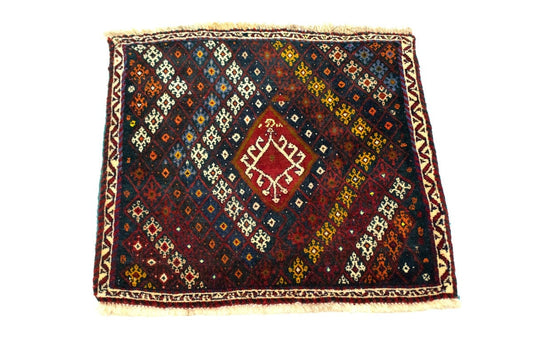 Charcoal Tribal 2X2 Abadeh Persian Square Rug