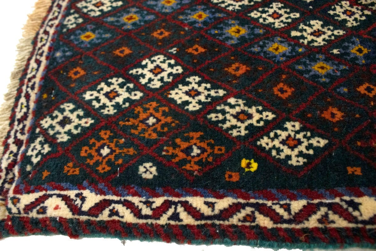 Charcoal Tribal 2X2 Abadeh Persian Square Rug