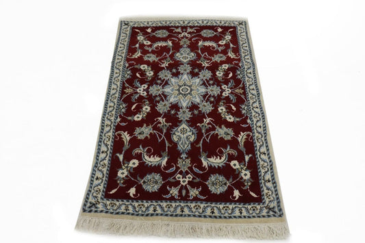 Red Traditional 3X5 Nain Kashmar Persian Rug