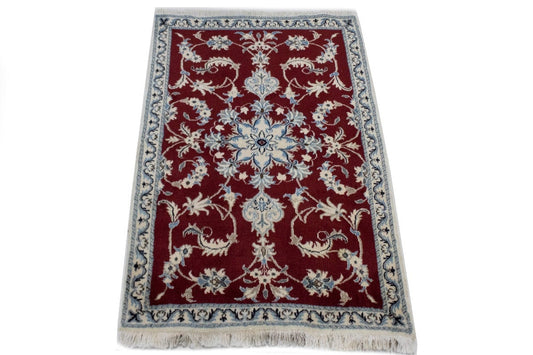 Red Traditional 3X5 Nain Kashmar Persian Rug