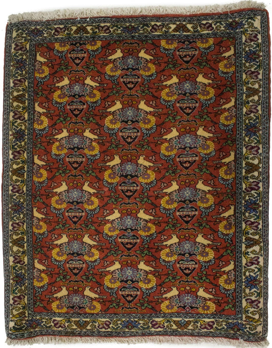 Floral Pictorial 2'5X3 Bidjar Persian Rug