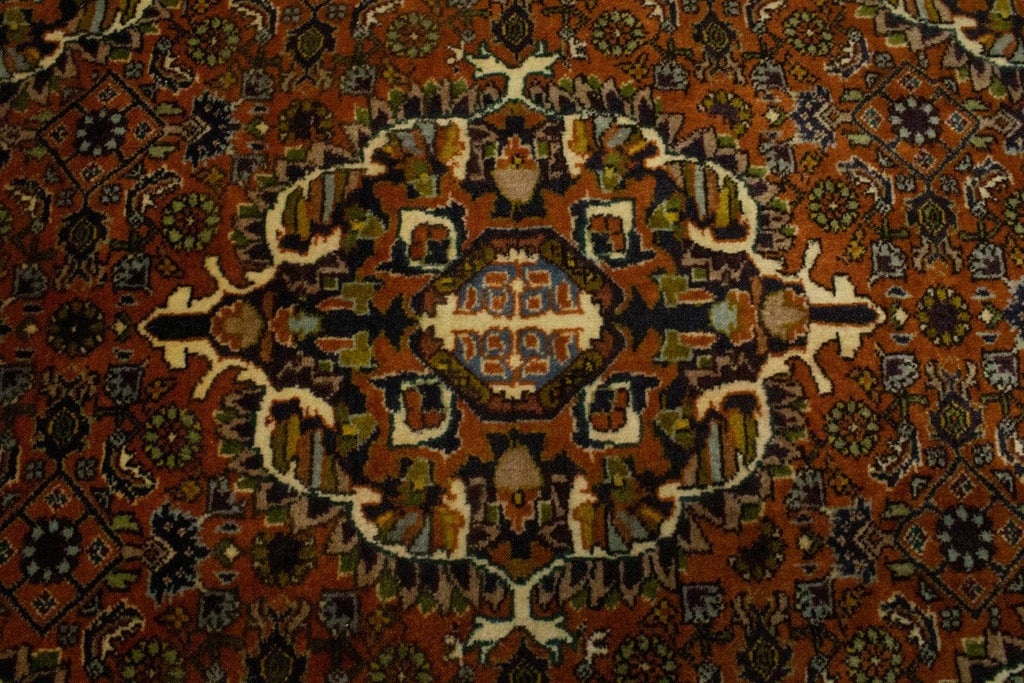 Rust Orange Floral 2X2 Bidjar Persian Square Rug