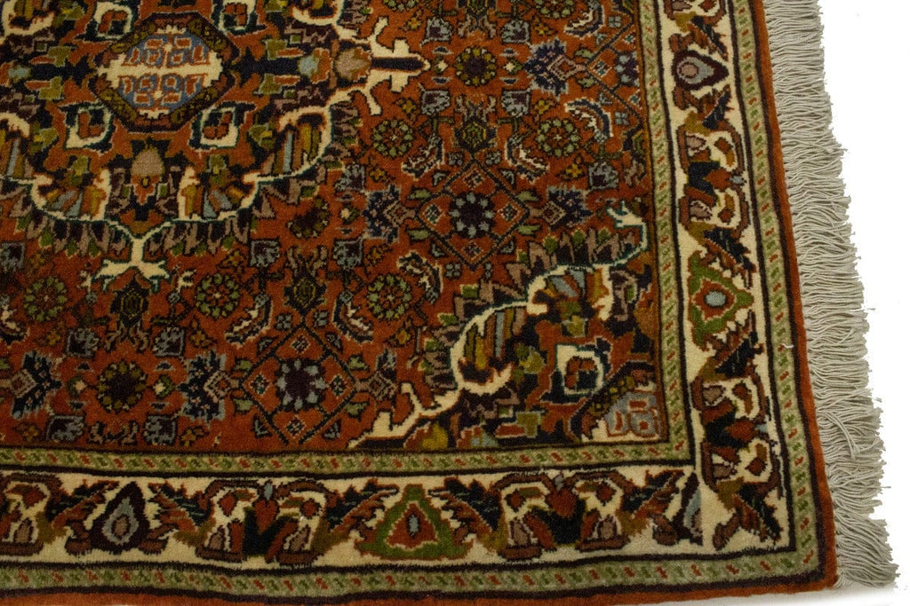 Rust Orange Floral 2X2 Bidjar Persian Square Rug