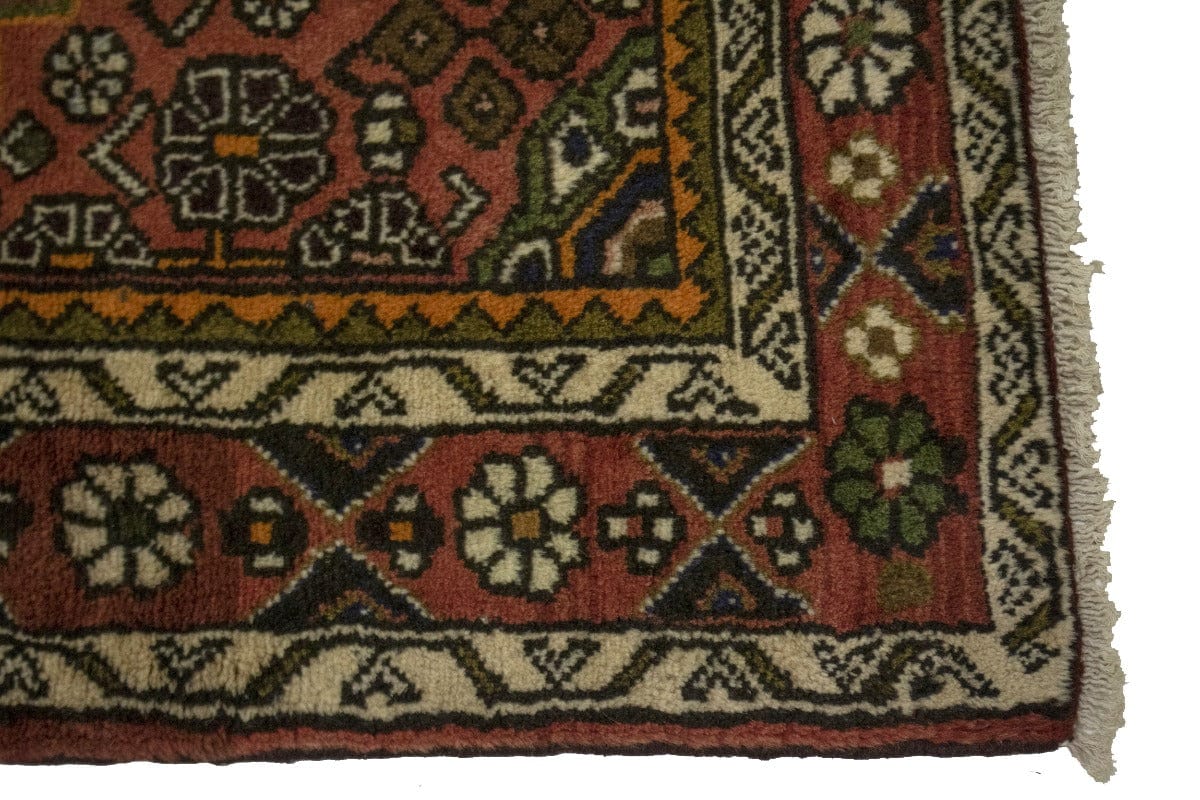 Semi Antique Bittersweet Red Tribal 3'8X6'5 Hamedan Persian Rug