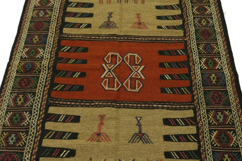 Khaki Tribal 3X6 Sumak Herati Persian Rug