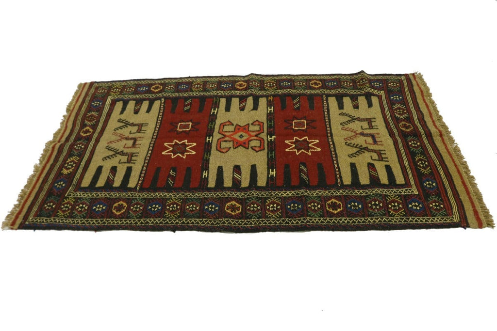 Khaki Tribal 3X6 Sumak Herati Persian Rug