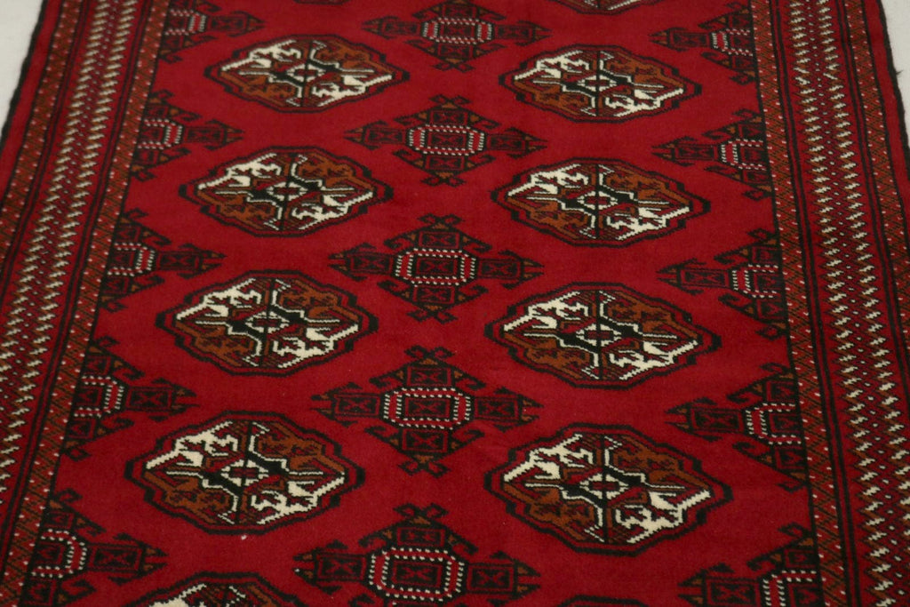 Red Tribal 3X5 Turkoman Ghoochan Persian Rug