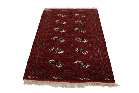 Red Tribal 3X5 Turkoman Persian Rug